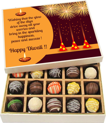Chocholik Diwali Gifts -Wishing That The Glow Of The Diya Drive Away - Dark, Milk, White Chocolate Truffles - 20pc Truffles(300 g)
Chocholik Diwali Gifts -Wishing That The Glow Of The Diya Drive Away - Dark, Milk, White Chocolate Truffles - 20pc Truffles(300 g)