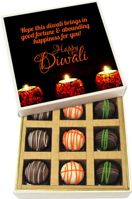 Chocholik Diwali Gifts -Hope This Diwali Brings In Good Fortune & Abounding - Dark, Milk, White Chocolate Truffles - 9pc Truffles(135 g)
Chocholik Diwali Gifts -Hope This Diwali Brings In Good Fortune & Abounding - Dark, Milk, White Chocolate Truffles - 9pc Truffles(135 g)
