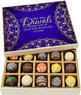 Chocholik Diwali Gifts -May This Diwali Brings Lots Of Good Luck And Success To You - Dark, Milk, White Chocolate Truffles - 20pc Truffles(300 g)
Chocholik Diwali Gifts -May This Diwali Brings Lots Of Good Luck And Success To You - Dark, Milk, White Chocolate Truffles - 20pc Truffles(300 g)