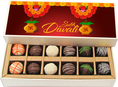 Chocholik Diwali Gifts -Shubh Deepawali, With Love - Dark, Milk, White Chocolate Truffles - 12pc Truffles(180 g)
Chocholik Diwali Gifts -Shubh Deepawali, With Love - Dark, Milk, White Chocolate Truffles - 12pc Truffles(180 g)