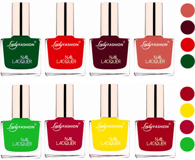 Lady Fashion Ultra HI-Shine Quick Dry Nail Polish Combo Dark Green,Bright Red,Maroon,Nude,Pink,Yellow,Dark Red,Light Green(Pack of 8)
Lady Fashion Ultra HI-Shine Quick Dry Nail Polish Combo Dark Green,Bright Red,Maroon,Nude,Pink,Yellow,Dark Red,Light Green(Pack of 8)
