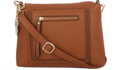 Butterflies Women Casual Brown PU Sling Bag