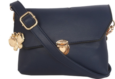 Butterflies Women Casual Blue PU Sling Bag