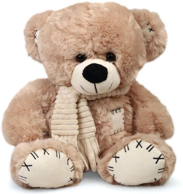 My Baby Excels Bear Plush Beige Colour with Muffler 40 cm - 40 cm(Beige)