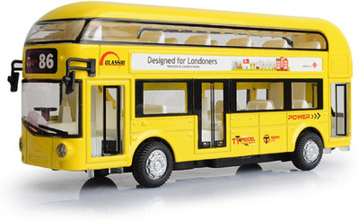Emob Double Decker Die Cast Metal Body Yellow Luxury Bus with Real Sound and LED Light with Pull Back and Door Opening Feature(Yellow)
Emob Double Decker Die Cast Metal Body Yellow Luxury Bus with Real Sound and LED Light with Pull Back and Door Opening Feature(Yellow)