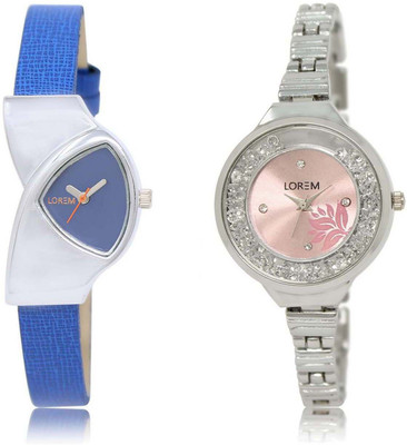LOREM SR-208-226 Attractive Pink & Blue Round & Triangle Girl's Metal Bracelet & Leather Watch - For Women
LOREM SR-208-226 Attractive Pink & Blue Round & Triangle Girl's Metal Bracelet & Leather Watch - For Women