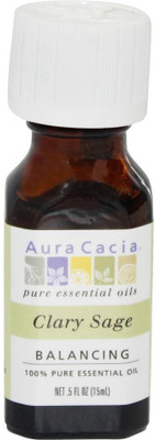 Aura Cacia Essential Oil Balancing Clary Sage 0.5 Fl. Oz.(15 ml)