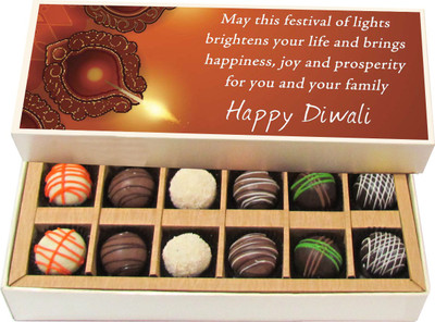 Chocholik Diwali Gifts -May The Festival Of Lights Brings Happiness, Joy And Prosperity - Dark, Milk, White Chocolate Truffles - 12pc Truffles(180 g)
Chocholik Diwali Gifts -May The Festival Of Lights Brings Happiness, Joy And Prosperity - Dark, Milk, White Chocolate Truffles - 12pc Truffles(180 g)