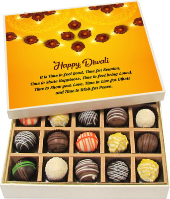 Chocholik Diwali Sweets - It Is Time To Feel Good, Time For Reunion - White, Dark, Milk Chocolate Truffles - 20pc Truffles(300 g)
Chocholik Diwali Sweets - It Is Time To Feel Good, Time For Reunion - White, Dark, Milk Chocolate Truffles - 20pc Truffles(300 g)