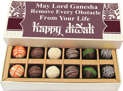 Chocholik Diwali Gifts - May Lord Ganesha Remove Every Obstacle - White, Dark, Milk Chocolate Truffles - 12pc Truffles(180 g)
Chocholik Diwali Gifts - May Lord Ganesha Remove Every Obstacle - White, Dark, Milk Chocolate Truffles - 12pc Truffles(180 g)