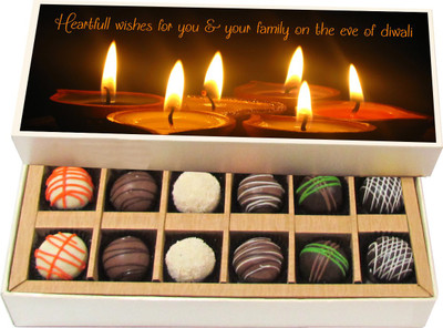 Chocholik Diwali Gifts -Heartful Wishes For You & Your Family On The Eve Of Diwali - Dark, Milk, White Chocolate Truffles - 12pc Truffles(180 g)
Chocholik Diwali Gifts -Heartful Wishes For You & Your Family On The Eve Of Diwali - Dark, Milk, White Chocolate Truffles - 12pc Truffles(180 g)