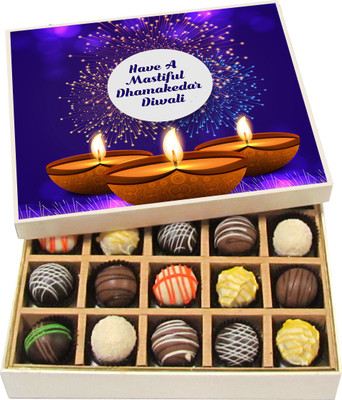 Chocholik Diwali Sweets - Have A Mastiful Dhamakedar Diwali - White, Dark, Milk Chocolate Truffles - 20pc Truffles(300 g)
Chocholik Diwali Sweets - Have A Mastiful Dhamakedar Diwali - White, Dark, Milk Chocolate Truffles - 20pc Truffles(300 g)