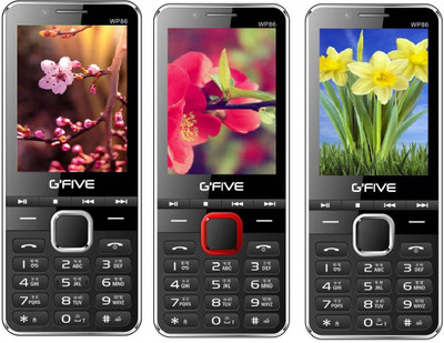 Gfive WP86 Combo of Three Mobiles(Grey, Red, Champagne)