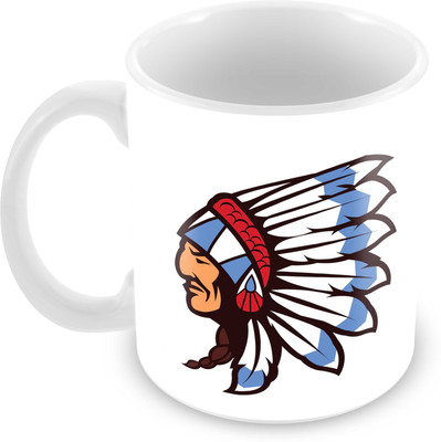 Tuelip Printed Red Indian Tea & Coffee Cera Ceramic Mug(350 ml), Multicolor