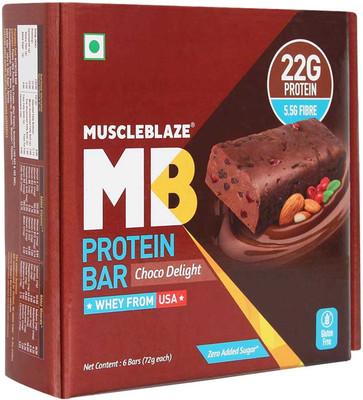MuscleBlaze Protein Bar with 22g Protein & Zero Added Sugar Protein Bars(72 g, Choco Delight)
MuscleBlaze Protein Bar with 22g Protein & Zero Added Sugar Protein Bars(72 g, Choco Delight)