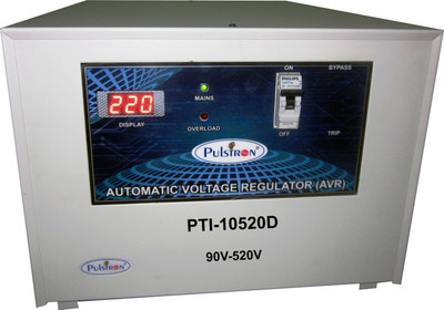 PULSTRON PTI-10520D 10 KVA (90V-520V) Double/Single Phase Automatic Voltage Stabilizer for Mainline(Grey)
PULSTRON PTI-10520D 10 KVA (90V-520V) Double/Single Phase Automatic Voltage Stabilizer for Mainline(Grey)
