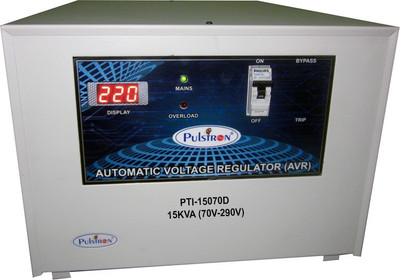 PULSTRON PTI-15070D 15 KVA (70V-290V) Single Phase Automatic Voltage Stabilizer for Mainline(Grey)
PULSTRON PTI-15070D 15 KVA (70V-290V) Single Phase Automatic Voltage Stabilizer for Mainline(Grey)