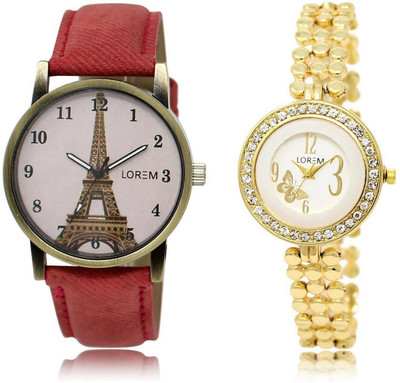 LOREM watch203-230 COMBO Multicolor Round Girl's Metal Bracelet & Leather Watch - For Women
LOREM watch203-230 COMBO Multicolor Round Girl's Metal Bracelet & Leather Watch - For Women