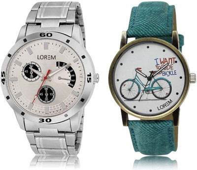 LOREM 101-229 Attractive White & Silver Round Boy's & Girl's Leather & Metal Bracelet Watch - For Men & Women
LOREM 101-229 Attractive White & Silver Round Boy's & Girl's Leather & Metal Bracelet Watch - For Men & Women