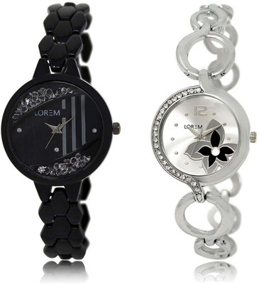 LOREM OM-221-231 Designer Silver & Black Round Girl's Metal Bracelet Watch - For Women
LOREM OM-221-231 Designer Silver & Black Round Girl's Metal Bracelet Watch - For Women