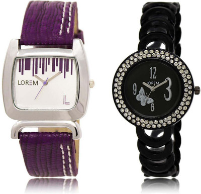 LOREM watch 201-207 Designer Black & White Round & Square Girl's Metal Bracelet & Leather Watch - For Women
LOREM watch 201-207 Designer Black & White Round & Square Girl's Metal Bracelet & Leather Watch - For Women