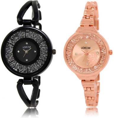 LOREM SR-211-225 Attractive Rose Gold & Black Round Girl's Metal Bracelet Watch - For Women
LOREM SR-211-225 Attractive Rose Gold & Black Round Girl's Metal Bracelet Watch - For Women