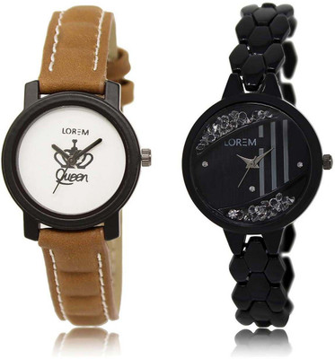 LOREM SR-209-221 Attractive Black & White Round Girl's Metal Bracelet & Leather Watch - For Women
LOREM SR-209-221 Attractive Black & White Round Girl's Metal Bracelet & Leather Watch - For Women