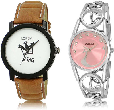 LOREM watch-18-233 Designer Pink & White Round Boy's & Girl's Metal Bracelet & Leather Watch - For Men & Women
LOREM watch-18-233 Designer Pink & White Round Boy's & Girl's Metal Bracelet & Leather Watch - For Men & Women