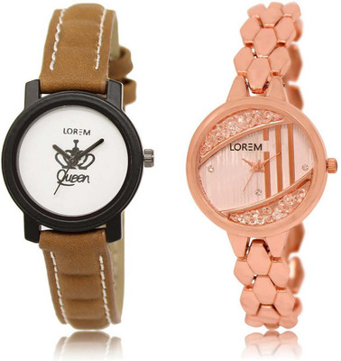 LOREM SR-209-222 Attractive Rose Gold & White Round Girl's Metal Bracelet & Leather Watch - For Men & Women
LOREM SR-209-222 Attractive Rose Gold & White Round Girl's Metal Bracelet & Leather Watch - For Men & Women