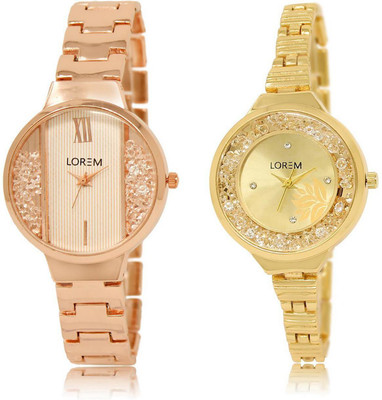 LOREM watch217-224 COMBO Gold & White Round Girl's Metal Bracelet Watch - For Women
LOREM watch217-224 COMBO Gold & White Round Girl's Metal Bracelet Watch - For Women