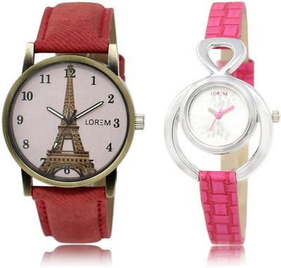 LOREM Watch-205-230 COMBO Silver & Pink Round Girl's Leather Watch - For Women
LOREM Watch-205-230 COMBO Silver & Pink Round Girl's Leather Watch - For Women
