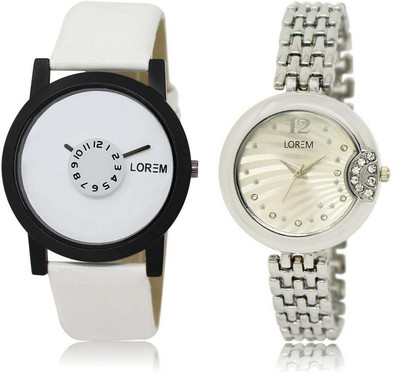 LOREM OM-26-227 Designer Silver & White Round Boy's & Girl's Metal Bracelet & Leather Watch - For Men & Women
LOREM OM-26-227 Designer Silver & White Round Boy's & Girl's Metal Bracelet & Leather Watch - For Men & Women