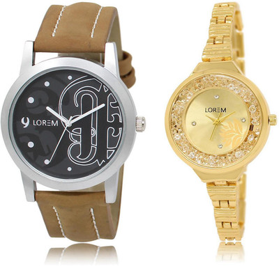 LOREM 14-224 COMBO Gold & Black Round Boy's & Girl's Metal Bracelet & Leather Watch - For Men & Women
LOREM 14-224 COMBO Gold & Black Round Boy's & Girl's Metal Bracelet & Leather Watch - For Men & Women