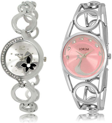 LOREM OM-231-233 Designer Pink & Silver Round Girl's Metal Bracelet Watch - For Women
LOREM OM-231-233 Designer Pink & Silver Round Girl's Metal Bracelet Watch - For Women