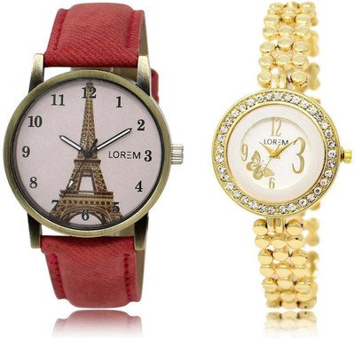 LOREM OM-203-230 Designer Multicolor Round Girl's Metal Bracelet & Leather Watch - For Women
LOREM OM-203-230 Designer Multicolor Round Girl's Metal Bracelet & Leather Watch - For Women