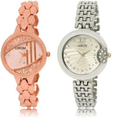 LOREM OM-222-227 Designer Silver & Rose Gold Round Girl's Metal Bracelet Watch - For Women
LOREM OM-222-227 Designer Silver & Rose Gold Round Girl's Metal Bracelet Watch - For Women