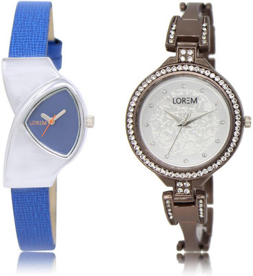 LOREM Watch-208-236 COMBO Silver & Blue Round & Triangle Girl's Metal Bracelet & Leather Watch - For Women
LOREM Watch-208-236 COMBO Silver & Blue Round & Triangle Girl's Metal Bracelet & Leather Watch - For Women