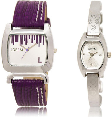 LOREM Watch-207-219 COMBO Silver & White Contemporary & Square Girl's Metal Bracelet & Leather Watch - For Women
LOREM Watch-207-219 COMBO Silver & White Contemporary & Square Girl's Metal Bracelet & Leather Watch - For Women