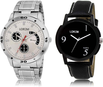 LOREM SR-6-101 Attractive Black & Silver Round Boy's Leather & Metal Bracelet Watch - For Men
LOREM SR-6-101 Attractive Black & Silver Round Boy's Leather & Metal Bracelet Watch - For Men