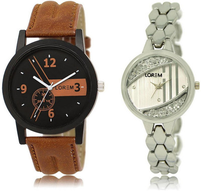 LOREM FZ-1-223 COMBO Silver & Black Round Boy's & Girl's Metal Bracelet & Leather Watch - For Men & Women
LOREM FZ-1-223 COMBO Silver & Black Round Boy's & Girl's Metal Bracelet & Leather Watch - For Men & Women