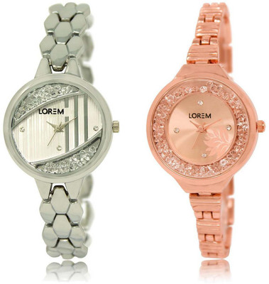 LOREM OM-223-225 Designer Rose Gold & Silver Round Girl's Metal Bracelet Watch - For Women
LOREM OM-223-225 Designer Rose Gold & Silver Round Girl's Metal Bracelet Watch - For Women