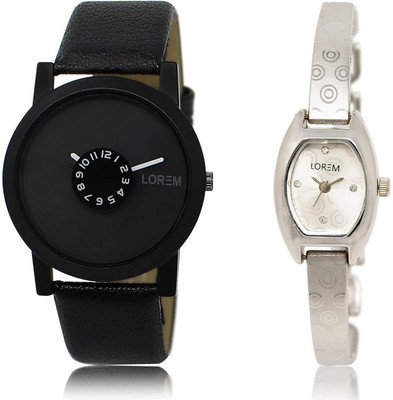 LOREM 25-219 COMBO Silver & Black Contemporary & Round Boy's & Girl's Metal Bracelet & Leather Watch - For Men & Women
LOREM 25-219 COMBO Silver & Black Contemporary & Round Boy's & Girl's Metal Bracelet & Leather Watch - For Men & Women