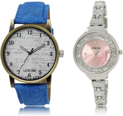 LOREM Watch-28-226 COMBO Pink & White Round Boy's & Girl's Metal Bracelet & Leather Watch - For Men & Women
LOREM Watch-28-226 COMBO Pink & White Round Boy's & Girl's Metal Bracelet & Leather Watch - For Men & Women