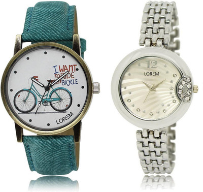 LOREM watch227-229 COMBO Silver & White Round Girl's Metal Bracelet & Leather Watch - For Women
LOREM watch227-229 COMBO Silver & White Round Girl's Metal Bracelet & Leather Watch - For Women
