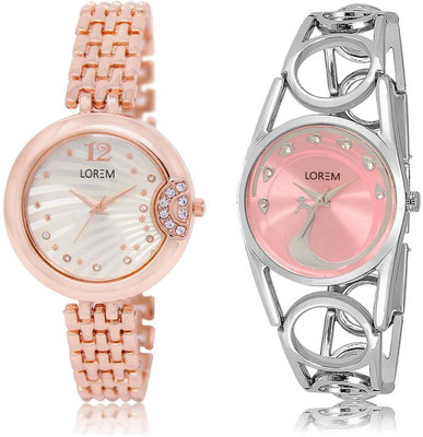 LOREM watch228-233 Designer Pink & Silver Round Girl's Metal Bracelet Watch - For Men & Women
LOREM watch228-233 Designer Pink & Silver Round Girl's Metal Bracelet Watch - For Men & Women