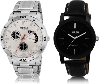 LOREM FZ-5-101 COMBO Black & Silver Round Boy's Leather & Metal Bracelet Watch - For Men
LOREM FZ-5-101 COMBO Black & Silver Round Boy's Leather & Metal Bracelet Watch - For Men