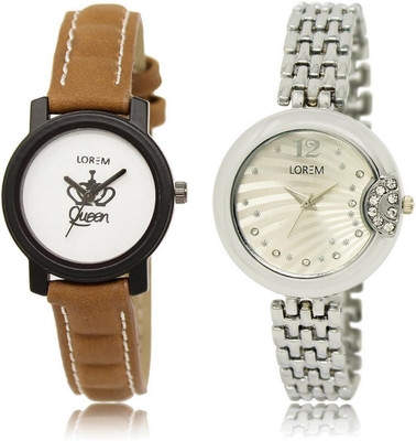 LOREM FZ-209-227 COMBO Silver & White Round Girl's Metal Bracelet & Leather Watch - For Men & Women
LOREM FZ-209-227 COMBO Silver & White Round Girl's Metal Bracelet & Leather Watch - For Men & Women