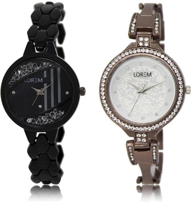 LOREM FZ-221-236 COMBO Silver & Black Round Girl's Metal Bracelet Watch - For Women
LOREM FZ-221-236 COMBO Silver & Black Round Girl's Metal Bracelet Watch - For Women