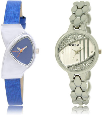 LOREM Watch-208-223 COMBO Silver & Blue Round & Triangle Girl's Metal Bracelet & Leather Watch - For Women
LOREM Watch-208-223 COMBO Silver & Blue Round & Triangle Girl's Metal Bracelet & Leather Watch - For Women