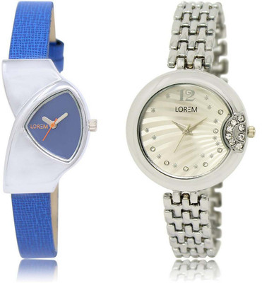 LOREM OM-208-227 Designer Silver & Blue Round & Triangle Girl's Metal Bracelet & Leather Watch - For Women
LOREM OM-208-227 Designer Silver & Blue Round & Triangle Girl's Metal Bracelet & Leather Watch - For Women